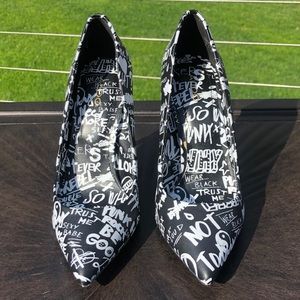 Aldo Black and White Graffiti Heel